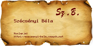 Szécsényi Béla névjegykártya