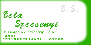 bela szecsenyi business card